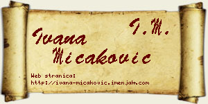 Ivana Micaković vizit kartica